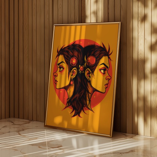 Gemini in Vibrant Grunge Print - Custom Zodiac Sign Poster 11