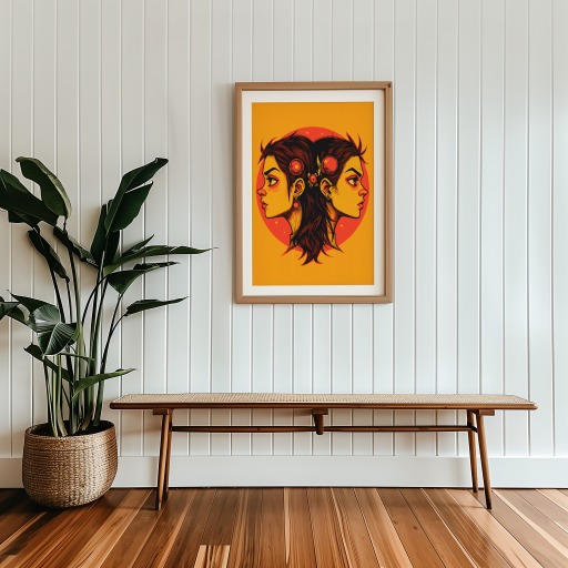 Gemini in Vibrant Grunge Print - Custom Zodiac Sign Poster 9