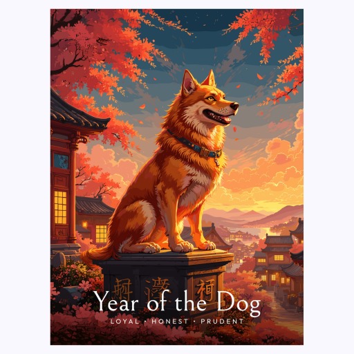 Dog in Enchanted Surrealism Print - Custom Chinese Zodiac Poster 6