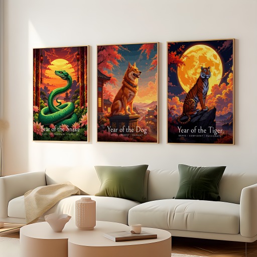 Dog in Enchanted Surrealism Print - Custom Chinese Zodiac Poster 8