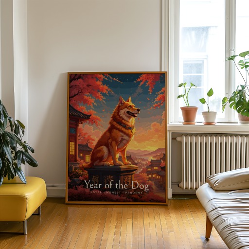 Dog in Enchanted Surrealism Print - Custom Chinese Zodiac Poster 9