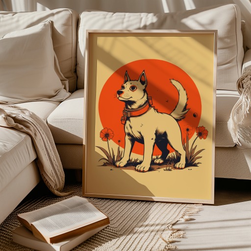 Dog in Vibrant Grunge Print - Custom Chinese Zodiac Poster 9