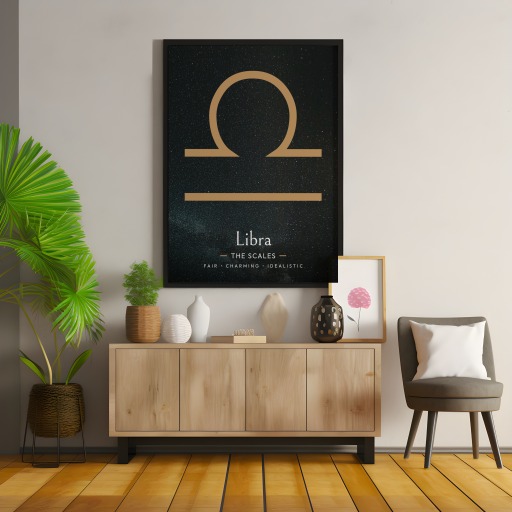 Libra in Simple Sharp Print - Custom Zodiac Sign Poster 10