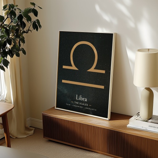 Libra in Simple Sharp Print - Custom Zodiac Sign Poster 11