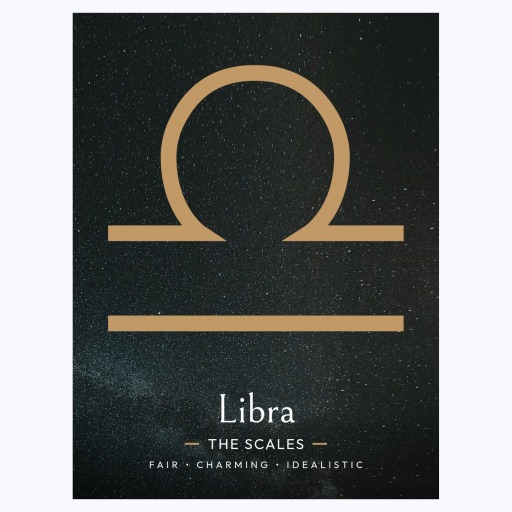 Libra in Simple Sharp Print - Custom Zodiac Sign Poster 6