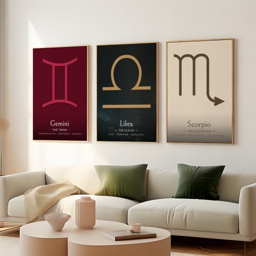 Libra in Simple Sharp Print - Custom Zodiac Sign Poster 8