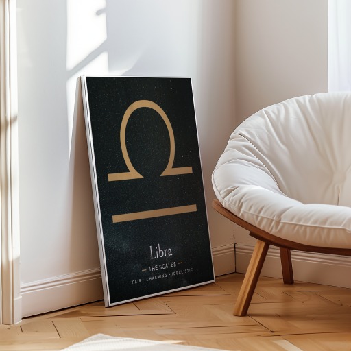 Libra in Simple Sharp Print - Custom Zodiac Sign Poster 9