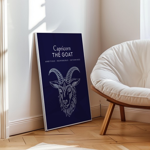 Capricorn in Fine Line Print - Custom Zodiac Sign Poster 10
