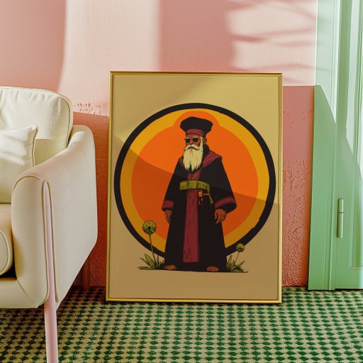 The Magician in Vibrant Grunge Print - Custom Tarot Card Poster 10