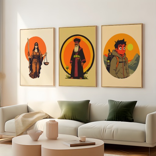 The Magician in Vibrant Grunge Print - Custom Tarot Card Poster 8