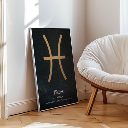 Pisces in Simple Sharp Print - Custom Zodiac Sign Poster 9