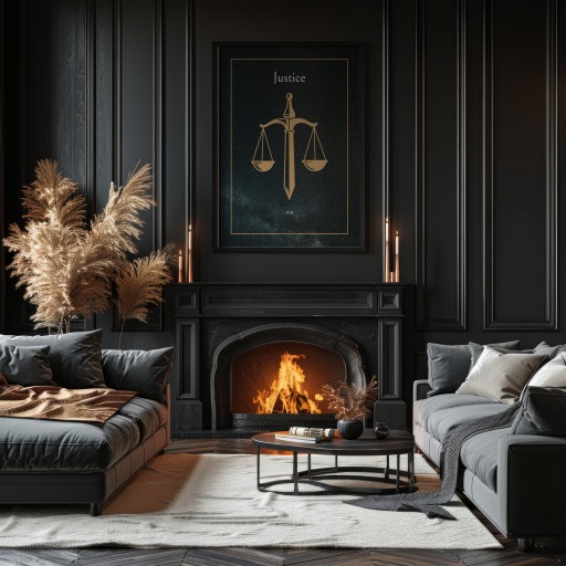 Justice in Block Print - Custom Tarot Card Poster 11