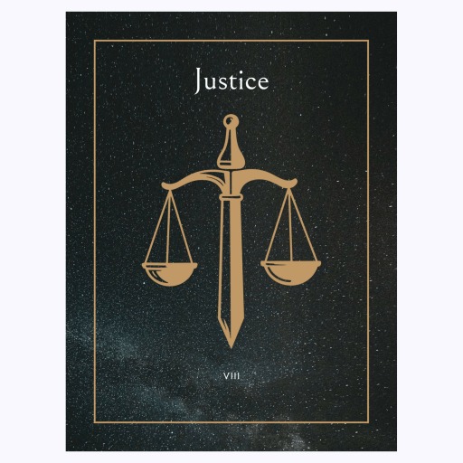 Justice in Block Print - Custom Tarot Card Poster 6