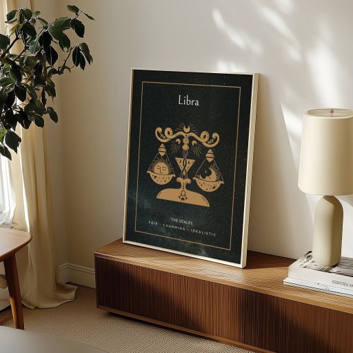 Libra in Block Print - Custom Zodiac Sign Poster 11