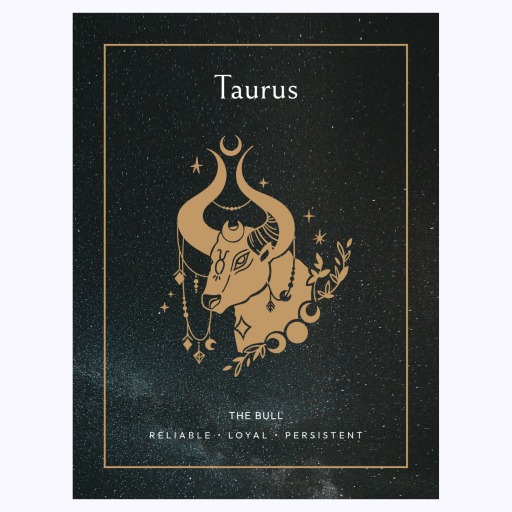 Taurus in Block Print - Custom Zodiac Sign Poster 6