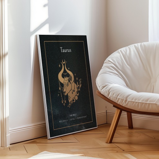 Taurus in Block Print - Custom Zodiac Sign Poster 9