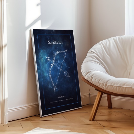 Sagittarius in Embellished Outline Print - Custom Zodiac Sign Poster 8