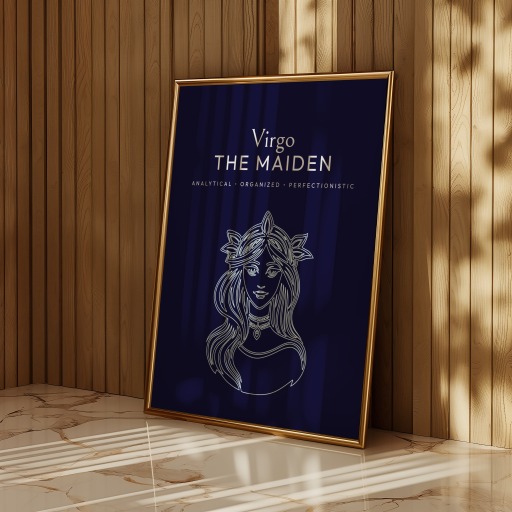 Virgo in Fine Line Print - Custom Zodiac Sign Poster 11