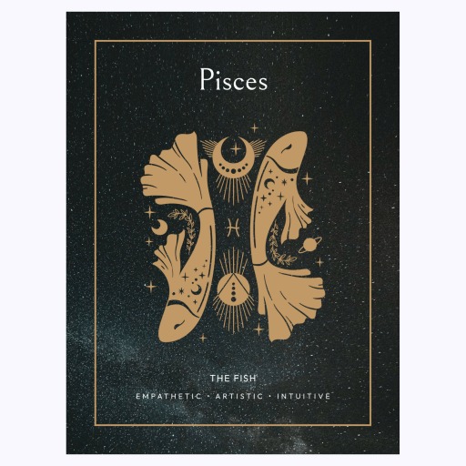 Pisces in Block Print - Custom Zodiac Sign Poster 6