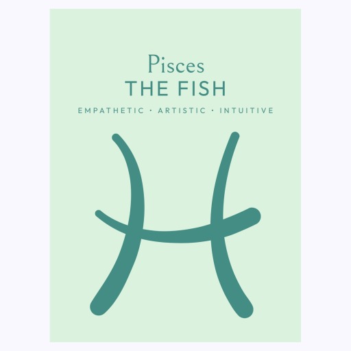 Pisces in Wavy Paintbrush Print - Custom Zodiac Sign Poster 6