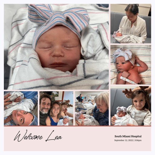 Baby Girl Birth Poster - Photo Collage Print 6