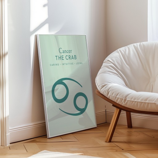 Cancer in Wavy Paintbrush Print - Custom Zodiac Sign Poster 10