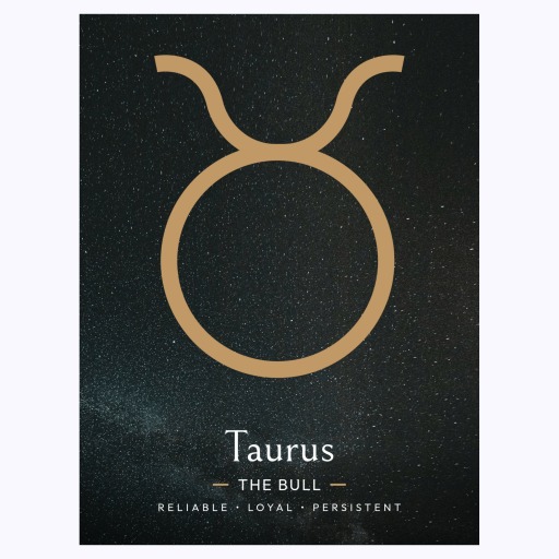 Taurus in Simple Sharp Print - Custom Zodiac Sign Poster 6