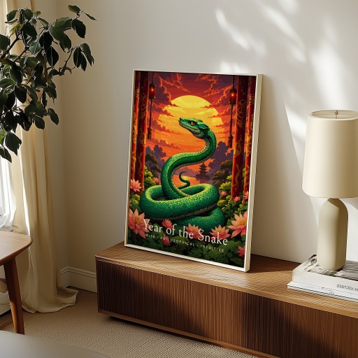 Snake in Enchanted Surrealism Print - Custom Chinese Zodiac Poster 11