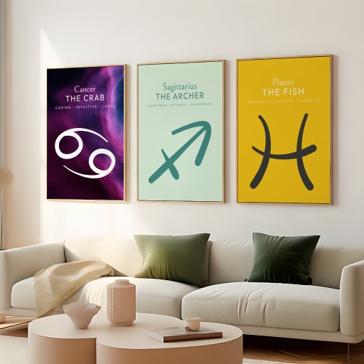 Sagittarius in Wavy Paintbrush Print - Custom Zodiac Sign Poster 7