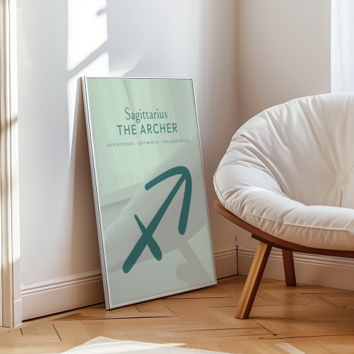 Sagittarius in Wavy Paintbrush Print - Custom Zodiac Sign Poster 9
