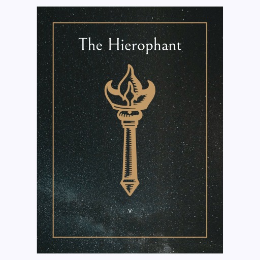The Hierophant in Block Print - Custom Tarot Card Poster 6