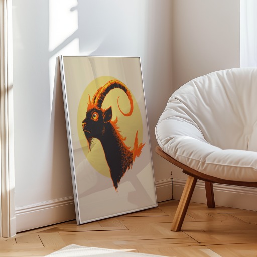 Capricorn in Vibrant Grunge Print - Custom Zodiac Sign Poster 10