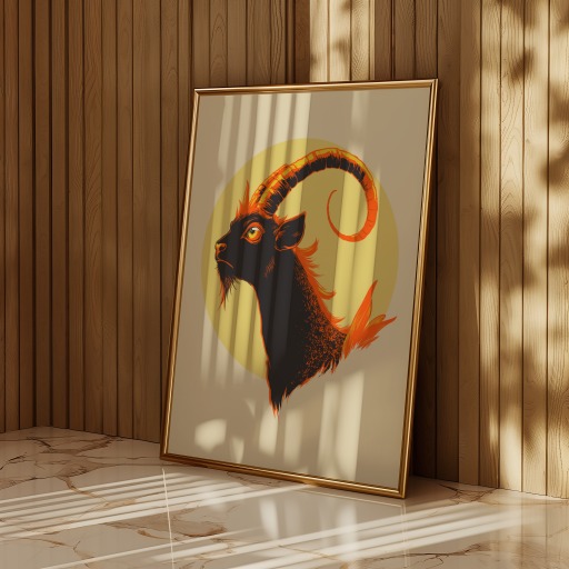 Capricorn in Vibrant Grunge Print - Custom Zodiac Sign Poster 11