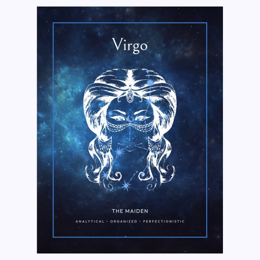 Virgo in Embellished Outline Print - Custom Zodiac Sign Poster 6