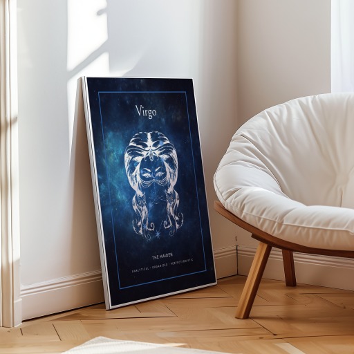 Virgo in Embellished Outline Print - Custom Zodiac Sign Poster 9
