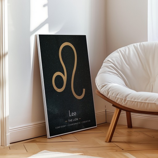 Leo in Simple Sharp Print - Custom Zodiac Sign Poster 9