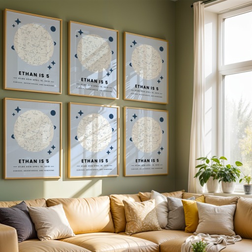 Boys Birthday Poster - Celestial Map 10