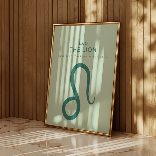 Leo in Wavy Paintbrush Print - Custom Zodiac Sign Poster 11