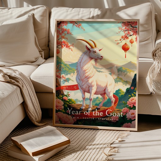 Goat in Enchanted Surrealism Print - Custom Chinese Zodiac Poster 10