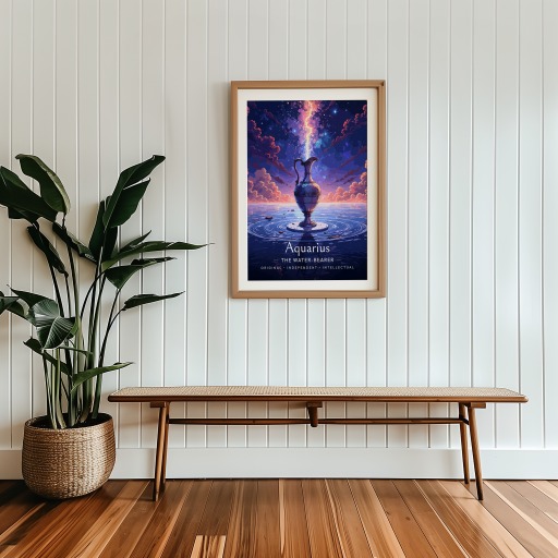 Aquarius in Enchanted Surrealism Print - Custom Zodiac Sign Poster 9