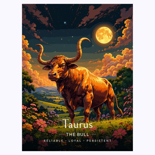 Taurus in Enchanted Surrealism Print - Custom Zodiac Sign Poster 6