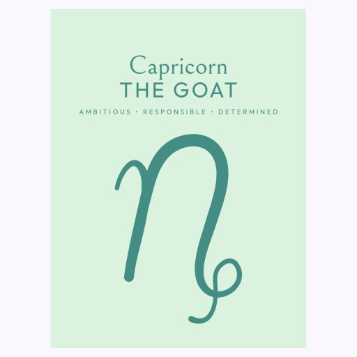 Capricorn in Wavy Paintbrush Print - Custom Zodiac Sign Poster 6