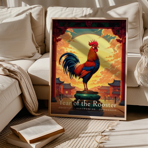 Rooster in Enchanted Surrealism Print - Custom Chinese Zodiac Poster 10