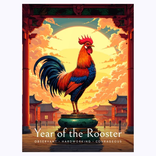 Rooster in Enchanted Surrealism Print - Custom Chinese Zodiac Poster 6