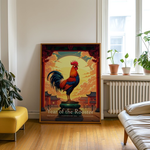 Rooster in Enchanted Surrealism Print - Custom Chinese Zodiac Poster 9