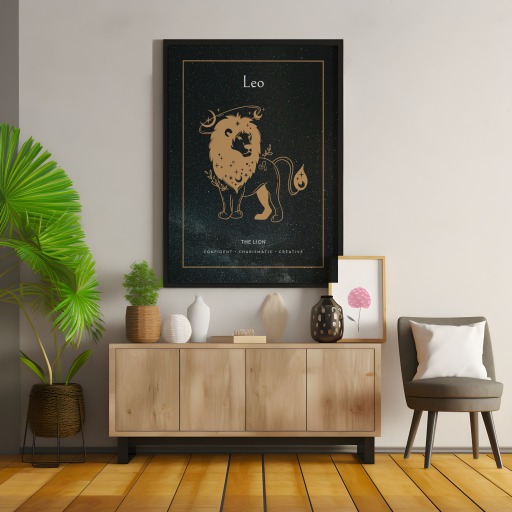 Leo in Block Print - Custom Zodiac Sign Poster 10