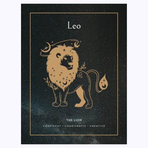 Leo in Block Print - Custom Zodiac Sign Poster 6