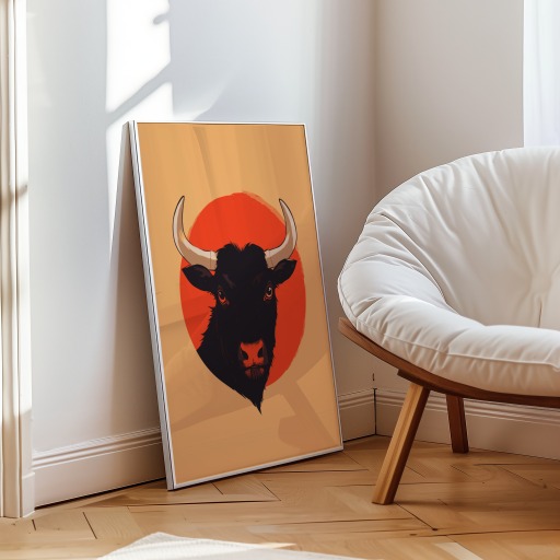 Taurus in Vibrant Grunge Print - Custom Zodiac Sign Poster 10