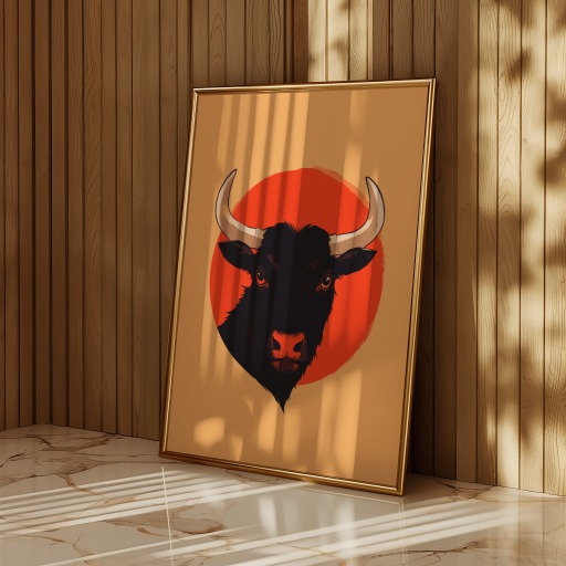 Taurus in Vibrant Grunge Print - Custom Zodiac Sign Poster 11