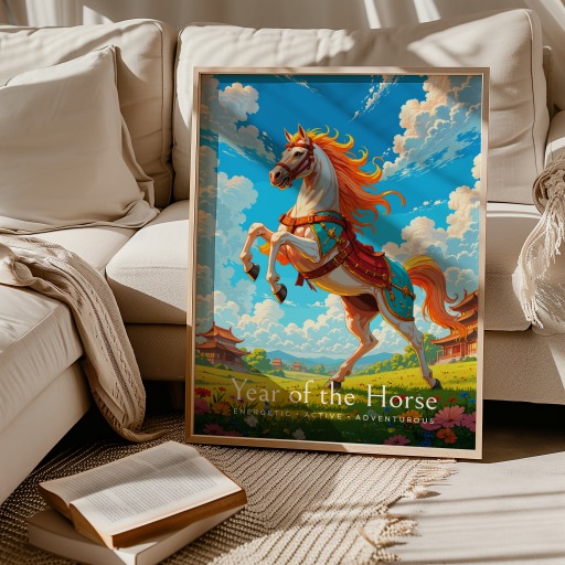 Horse in Enchanted Surrealism Print - Custom Chinese Zodiac Poster 10